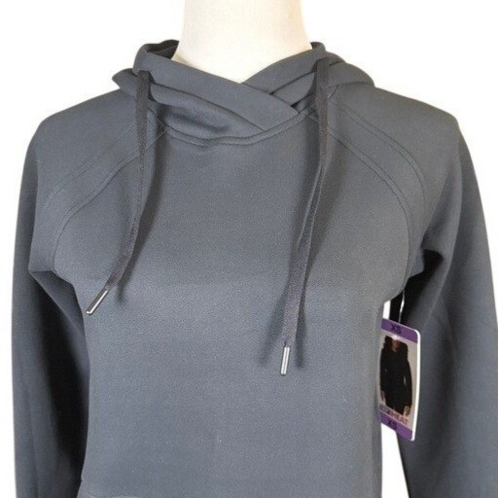 32 Degrees Heat Hoodie Womens XS Pullover Black‎ Stretch NEW